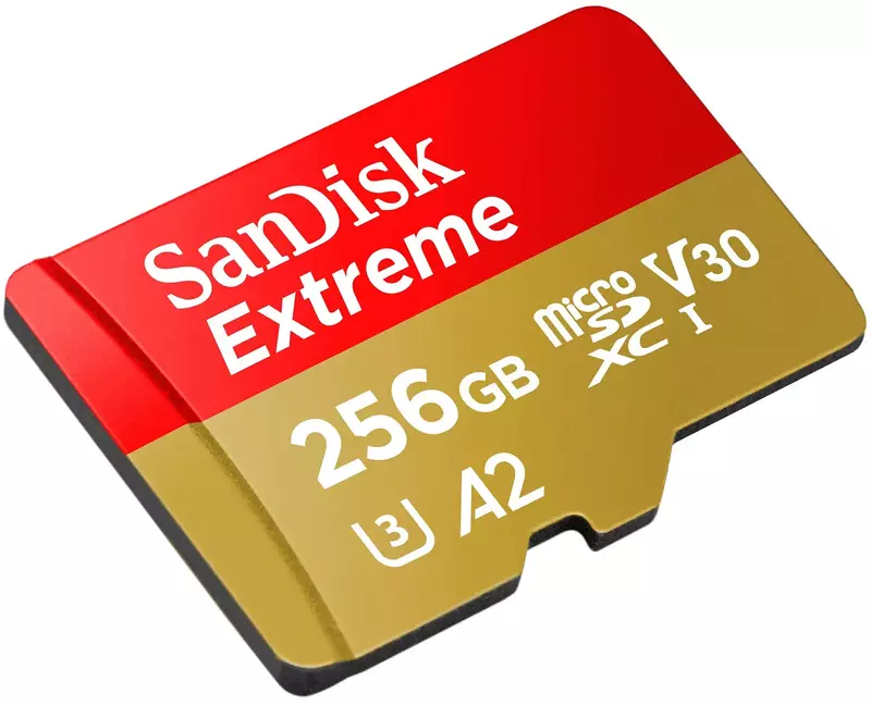 Карта пам'яті microSD SanDisk 256GB C10 UHS-I U3 R190/W130MB/s Extreme V30 + SD (SDSQXAV-256G-GN6MA) фото