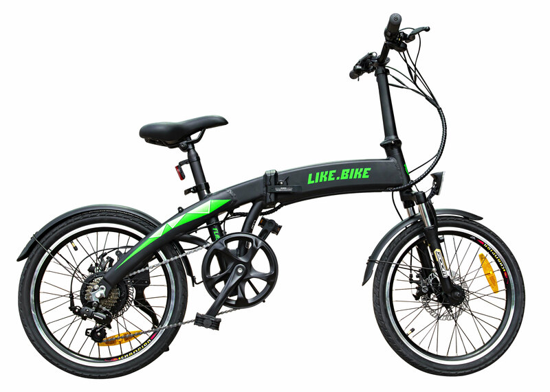 Електровелосипед Like.Bike Flash (gray / green) фото
