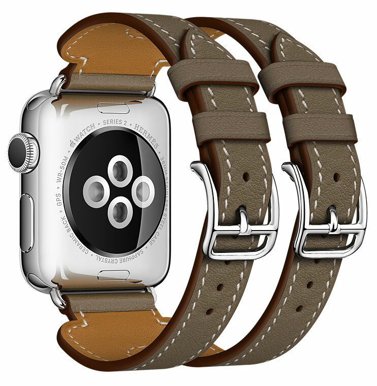 Ремінець Vilo Hermes Double Buckle Cuff (Grey) для Apple Watch 38mm фото
