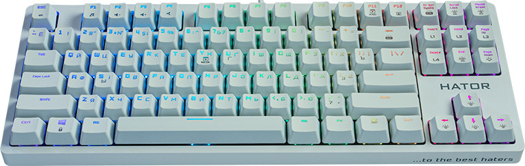 Ігрова клавіатура HATOR Rockfall EVO TKL Kailh Optical ENG/UKR HTK-631 (White) фото