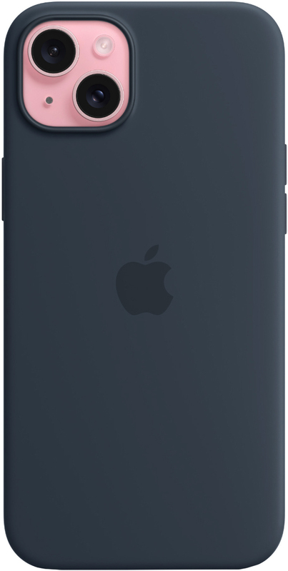 Чехол для iPhone 15 Silicone Case with MagSafe Storm Blue (MT0N3ZM/A) - фото - №1