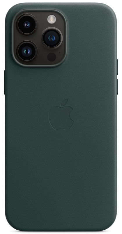Чохол Apple Leather Case with MagSafe (Forest Green) MPPN3ZE/A для iPhone 14 Pro Max - фото - №3