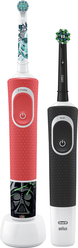 Набор электрических зубных щеток ORAL-B Braun Vitality D100 PRO + Kids Star Wars D100.410.2K Family фото