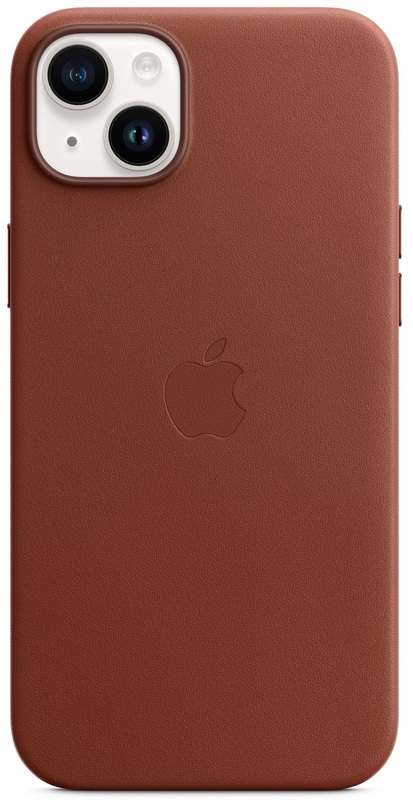 Чохол Apple Leather Case with MagSafe (Umber) MPPD3ZE/A для iPhone 14 Plus фото