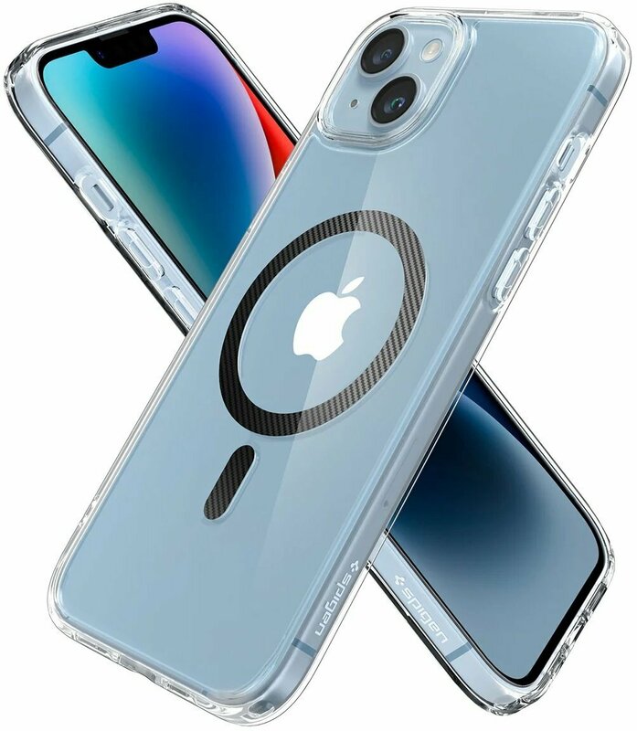 Чохол для iPhone 14 Plus Spigen Ultra Hybrid MagFit (Carbon Fiber) - фото - №5