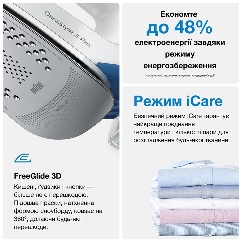 Утюг с парогенератором BRAUN CareStyle 3 Pro IS 3157 BL - фото - №5
