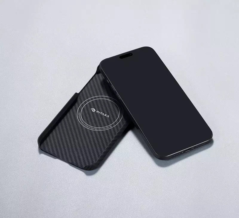 Чохол для iPhone 15 Pro Max Pitaka MagEZ Case 4 Twill 600D Black/Grey (KI1501PMA) фото