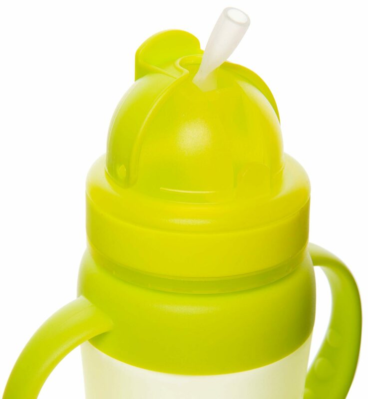 Пляшка-поїльник з трубочкою та ручками UZSPACE 350 мл (Yellow Green) 3041 фото