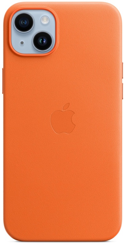 Чехол Apple Leather Case with MagSafe (Orange) MPPF3ZE/A для iPhone 14 Plus фото