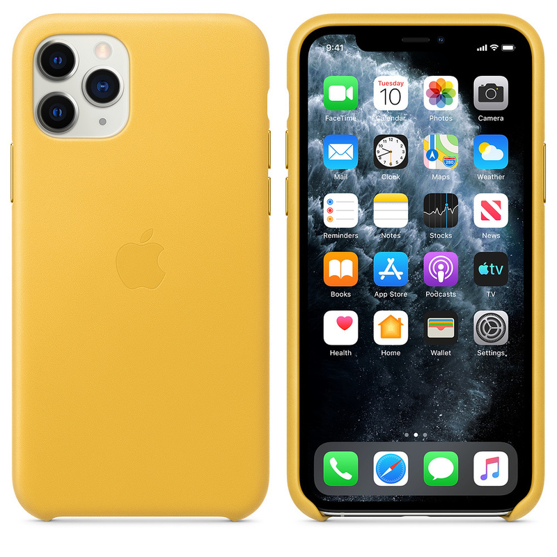 Чохол Apple Leather Case (Meyer Lemon) MWYA2ZM/A для iPhone 11 Pro фото
