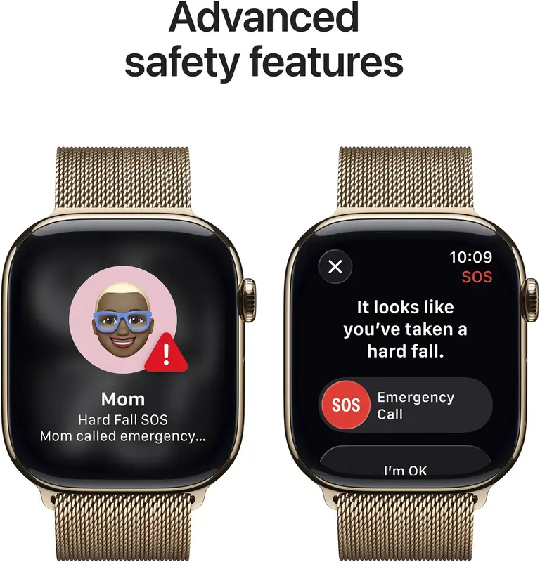 Apple Watch Series 11 GPS + Cellular 46mm Gold Titanium Case with Gold Milanese Loop - S/M (MFD74RK/A) - фото - №5