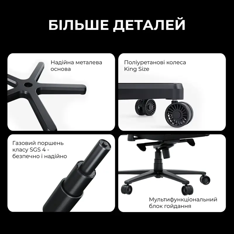 Крісло ігрове Anda Seat Novis Plus Fabric Dark Grey Size XL - фото - №18