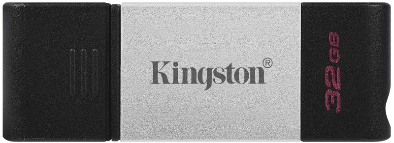 Флеш-пам'ять USB-Flash Kingston DataTraveler 80 32GB USB Type-C (Black/Silver) DT80/32GB фото
