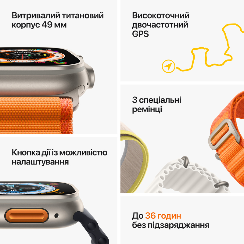Apple Watch ULTRA 49mm Titanium Case with Green Alpine Loop (Medium) (Це ТОП) - фото - №6