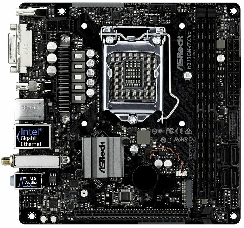 Материнcкая плата ASRock H310CM-ITX/AC s1151 H310 2xDDR4 ᐈ Купить