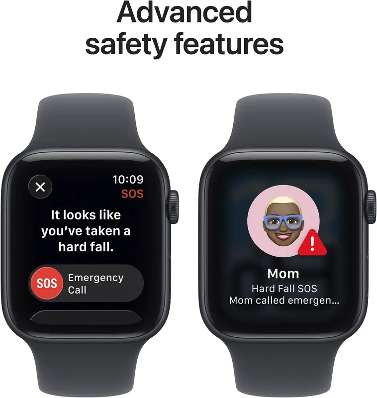 Apple Watch SE 3 GPS + Cellular 44mm Midnight Aluminium Case with Midnight Sport Band - S/M (MEPH4RK/A) - фото - №6