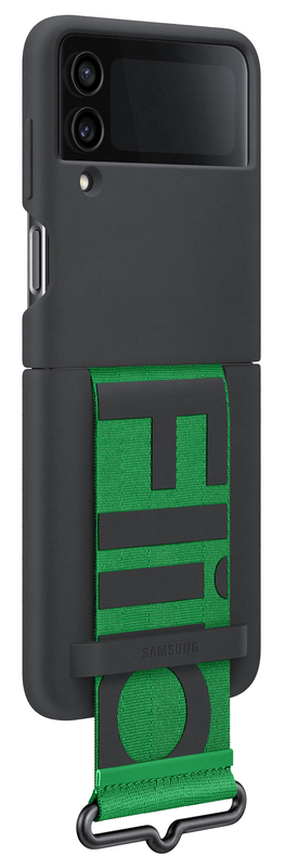 Чохол для Samsung Flip 4 Silicone Cover with Strap (Black) EF-GF721TBEGUA - фото - №1