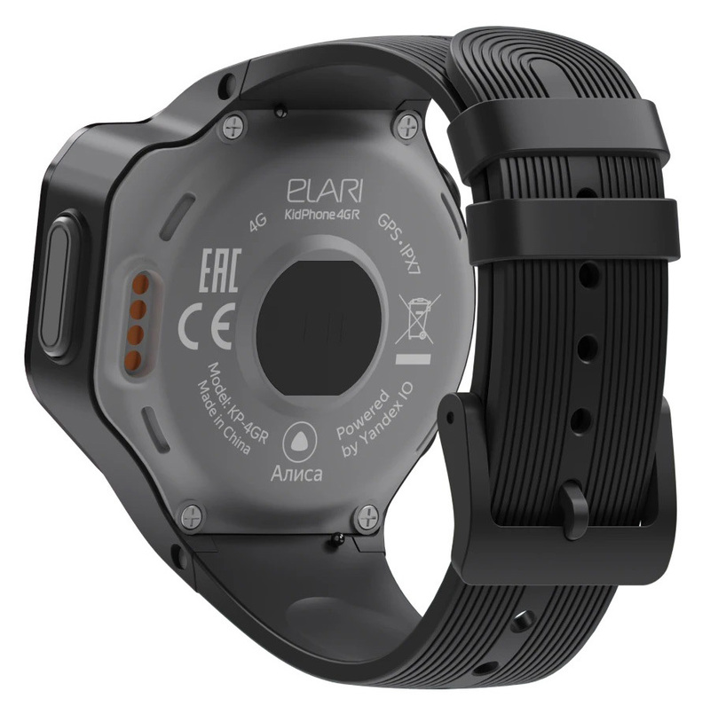Детские смарт-часы с GPS-трекером Elari KidPhone 4G Round (Black) KP-4GRD-B фото