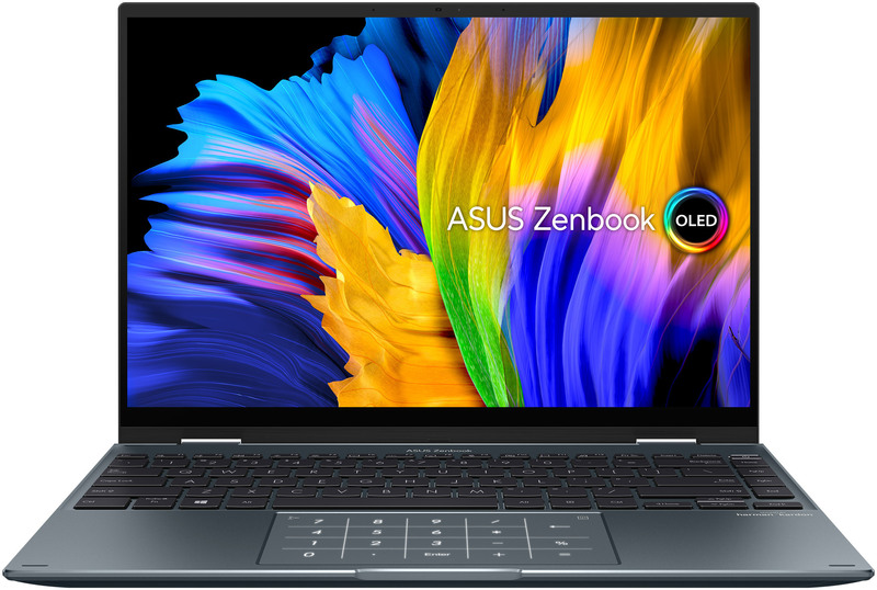 Ноутбук Asus Zenbook 14 Flip OLED UP5401ZA-KN147W Pine Grey (90NB0XL1-M00810) фото