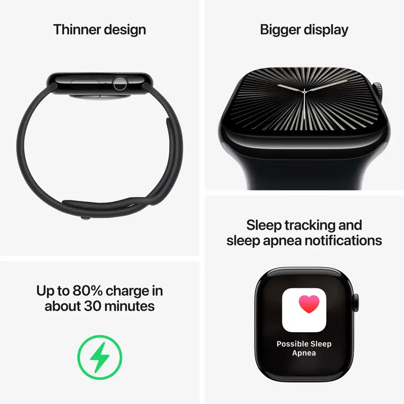 Apple Watch Series 10 GPS + Cellular 42mm Slate Titanium Case with Slate Milanese Loop - фото - №2