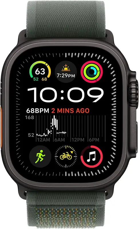 Ремешок для часов Apple Watch 49/46/45/44mm Green Trail Loop - S/M - Black Titanium Finish фото