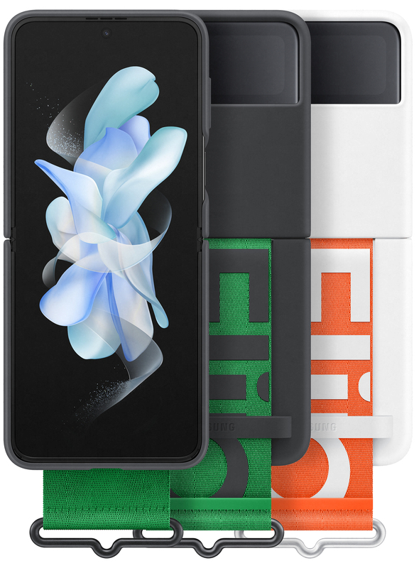 Чохол для Samsung Flip 4 Silicone Cover with Strap (White) EF-GF721TWEGUA фото