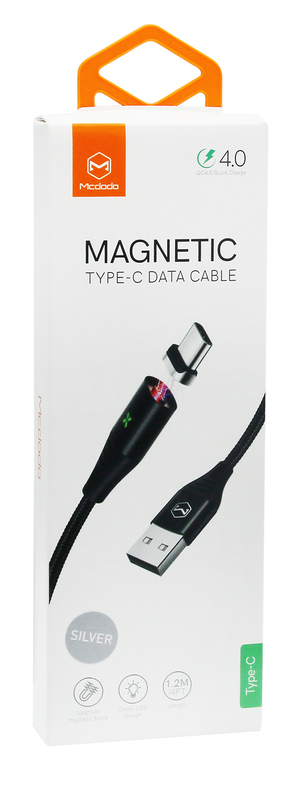 Кабель McDodo Magnetic USB - Type-C QC4.0 (Gray) CA-6441 фото