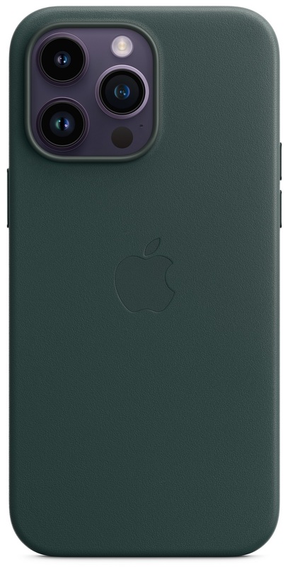Чохол Apple Leather Case with MagSafe (Forest Green) MPPN3ZE/A для iPhone 14 Pro Max - фото - №0