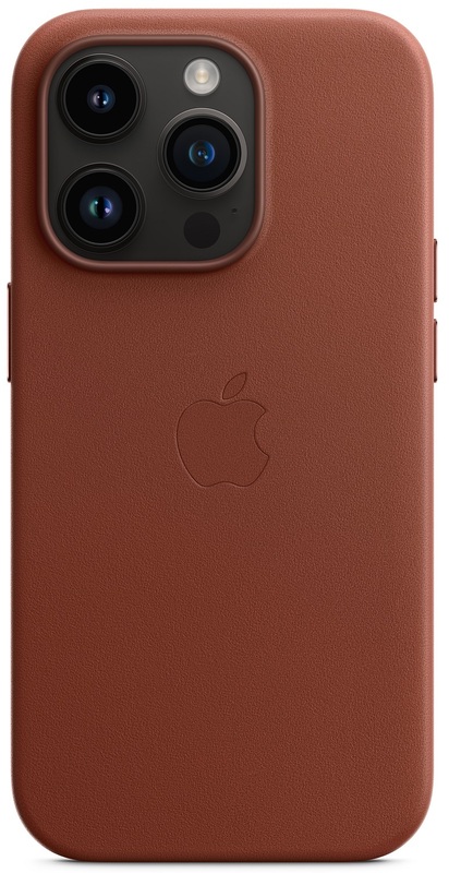 Чохол Apple Leather Case with MagSafe (Umber) MPPK3ZE/A для iPhone 14 Pro фото