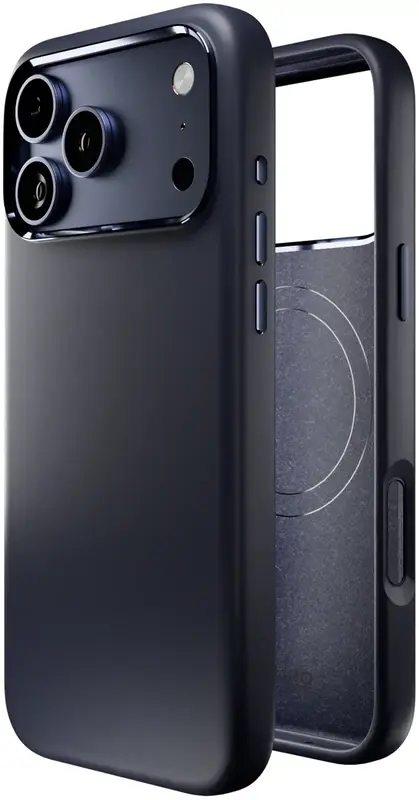Чехол Puro Liquid Silicone Cover ICON MAG PRO with Magsafe for iPhone 17 Pro Max Dark Blue (PUIPC17P69ICONMPDKBL) - фото - №4