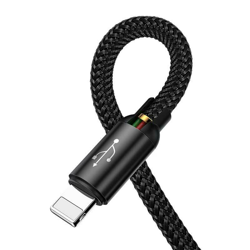 Kабель Baseus USB - microUSB+Lightning+USB-C (4 в 1) 1,2m (Black) CA1T4-A01 фото