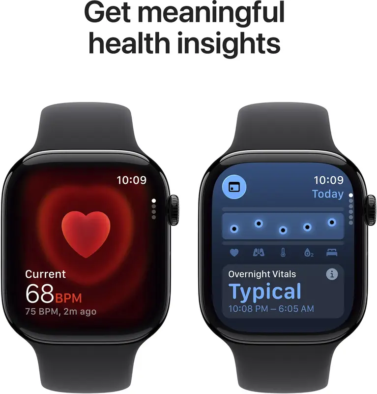 Apple Watch Series 11 GPS 46mm Jet Black Aluminium Case with Black Sport Band - S/M (MEUW4RK/A) - фото - №4