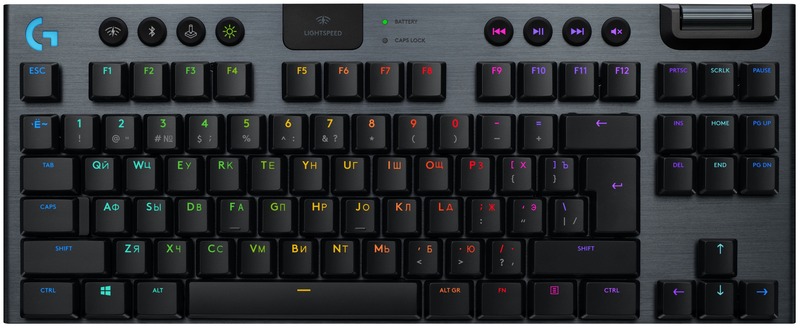 Ігрова клавіатура Logitech G915 TKL Tenkeyless Lightspeed Wireless RGB Mechanical Gaming Keyboard (Black) 920-010117 фото