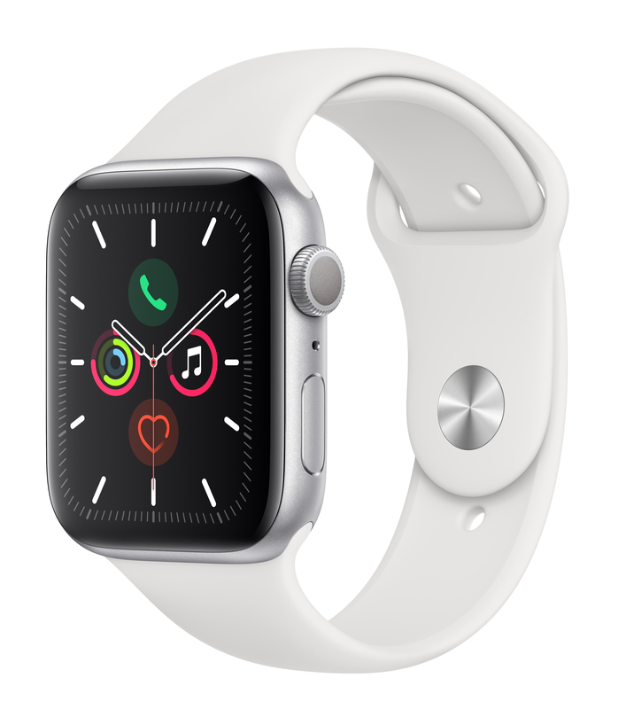 Apple Watch Series 5 40mm Silver Aluminum Case with White Sport