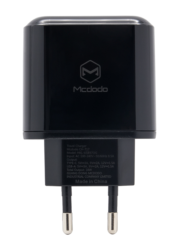 Универсальное ЗУ McDodo 18W PD+QC3.0 LED (Black) CH-7170 фото