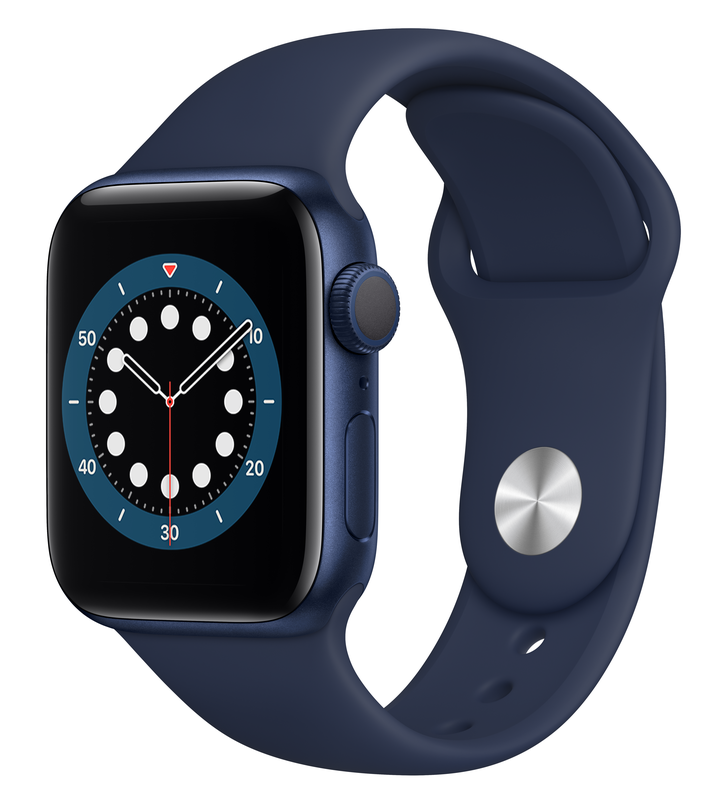Apple Watch Series 6 40mm Blue Aluminum Case with Deep Navy Sport Band MG143 фото