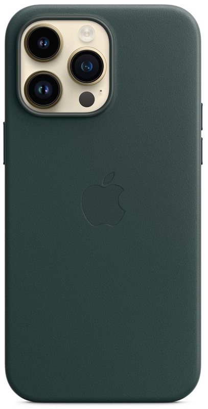 Чохол Apple Leather Case with MagSafe (Forest Green) MPPN3ZE/A для iPhone 14 Pro Max - фото - №1