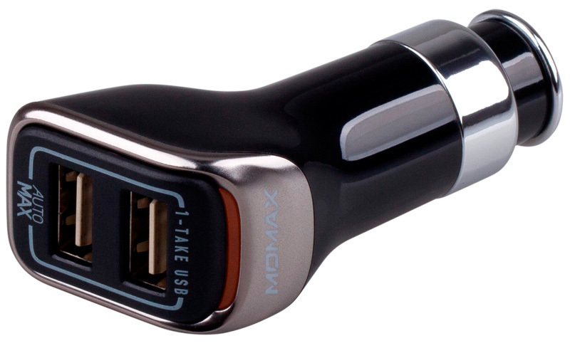 Автомобільний ЗП Momax Dual USB 5V/4.8A (UC2D) black фото