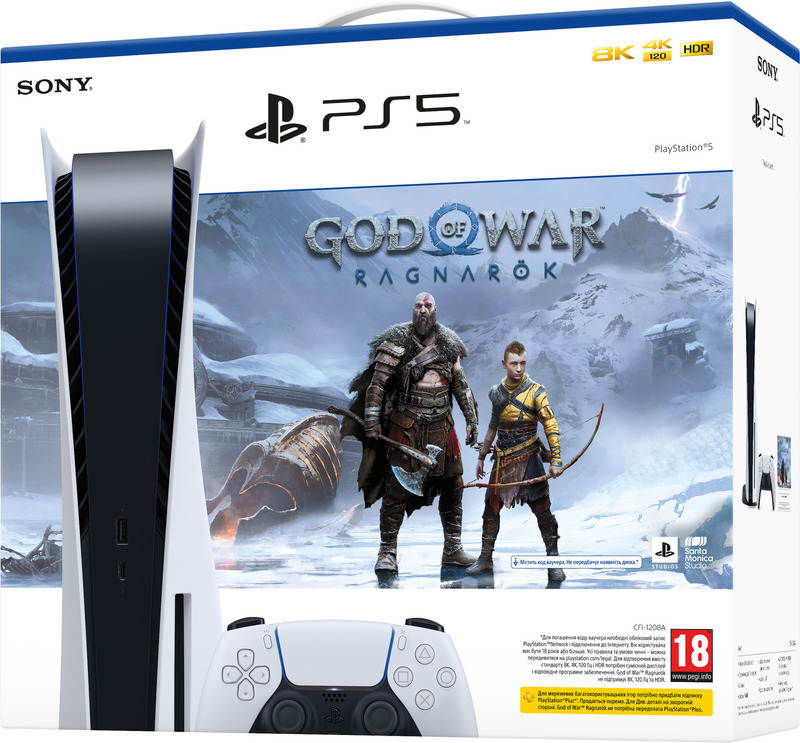 Бандл Ігрова консоль PlayStation 5 Ultra HD Blu-ray (God of War Ragnarok) + Диск PS4 Star Wars Squa фото