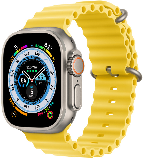 Apple Watch ULTRA 49mm Titanium Case with Yellow Ocean Band MNHG3UL/A фото
