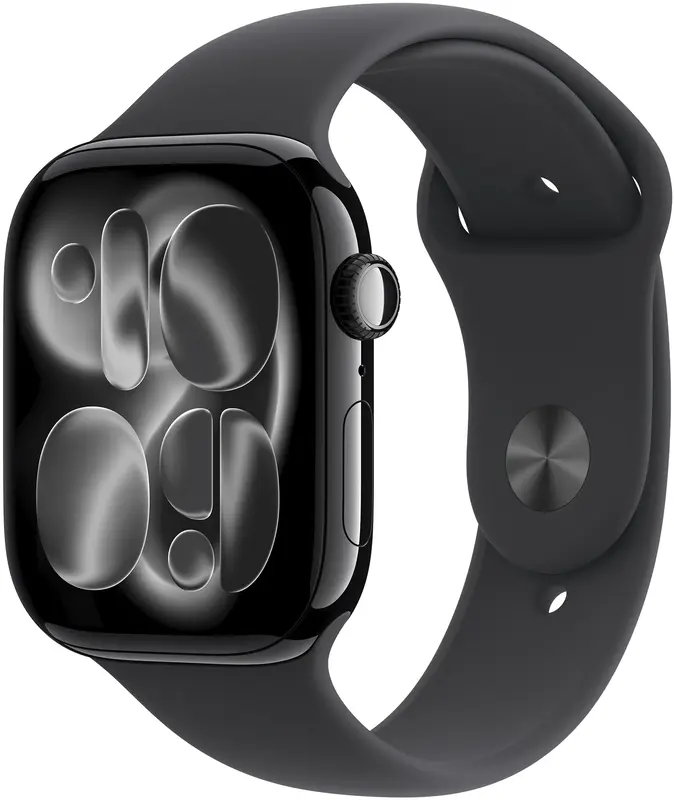 Apple Watch Series 11 GPS 42mm Jet Black Aluminium Case with Black Sport Band - M/L (MEQU4RK/A) - фото - №0