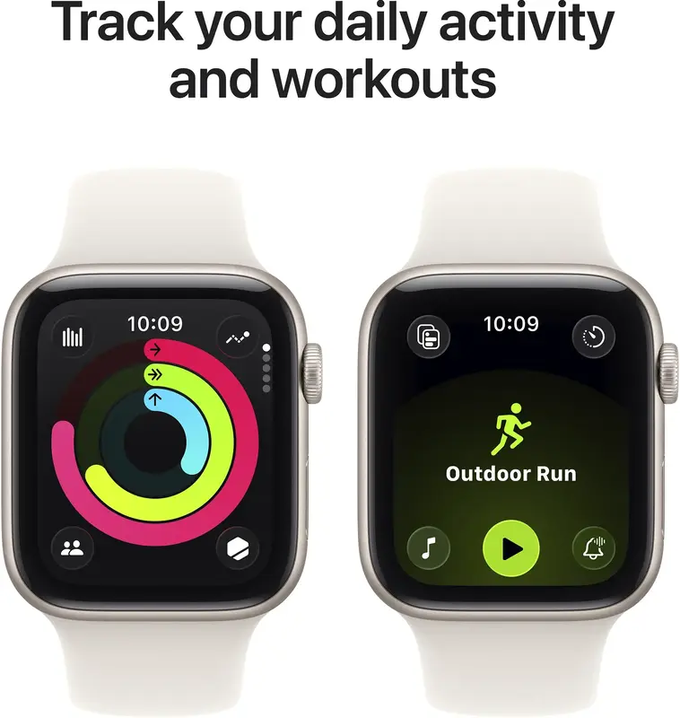 Apple Watch SE 3 GPS + Cellular 44mm Starlight Aluminium Case with Starlight Sport Band - S/M (MEPE4RK/A) - фото - №2