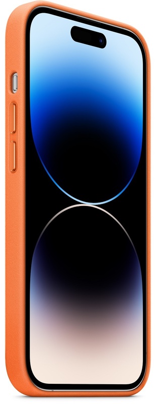 Чохол Apple Leather Case with MagSafe (Orange) MPPL3ZE/A для iPhone 14 Pro фото