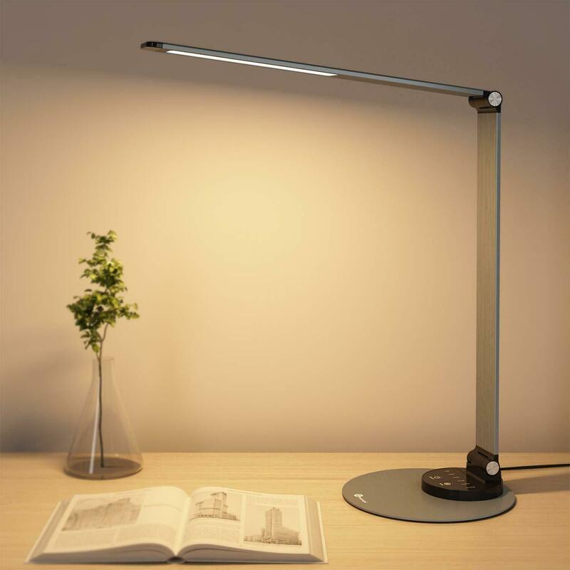 Лампа настільна TaoTronics LED Desk Lamp with USB Charging Port 9W (Silver) TT-DL22S фото