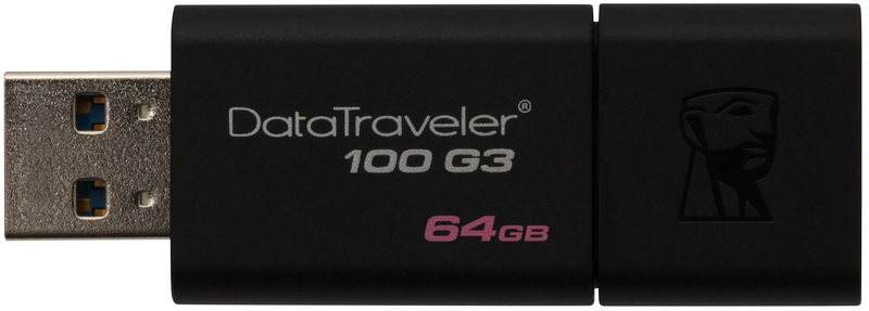 Флеш-память USB-Flash Kingston DataTraveler 100 G3 64GB (Black) DT100G3/64GB фото