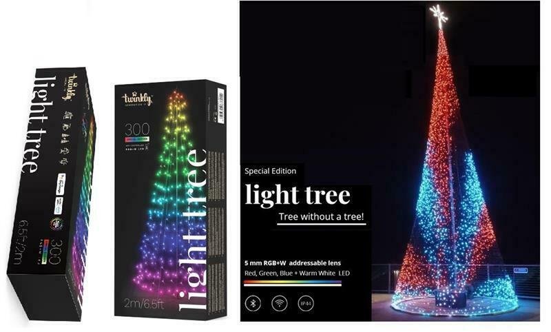 Smart LED Гірлянда Twinkly Light tree RGBW 300, Gen II, IP44, висота 2м TWP300SPP-BEU фото