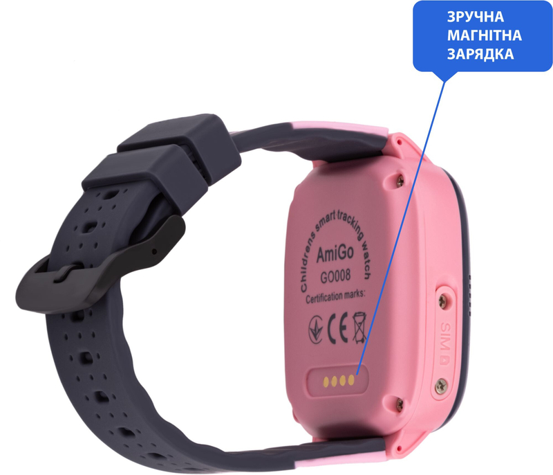 Детские смарт-часы AmiGo GO008 MILKY GPS WIFI (Pink) 873293 фото