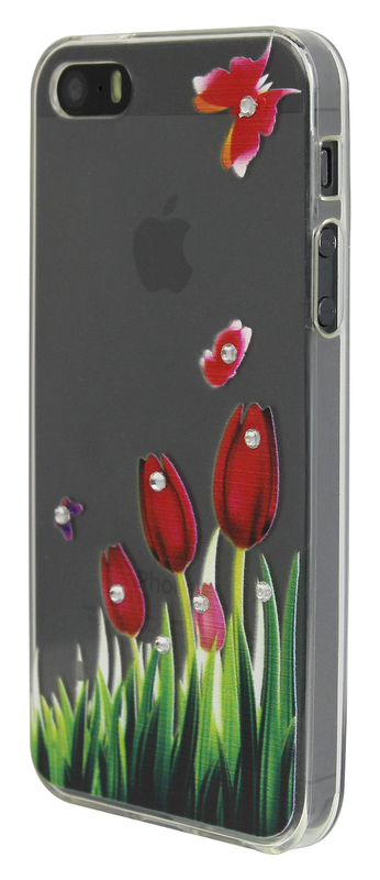Чохол Lucent Diamond iPhone 5 / 5S / SE Tulips Red - фото - №1