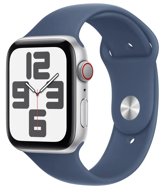Apple Watch SE GPS + Cellular 40mm Silver Aluminium Case with Denim Sport Band - M/L - фото - №0