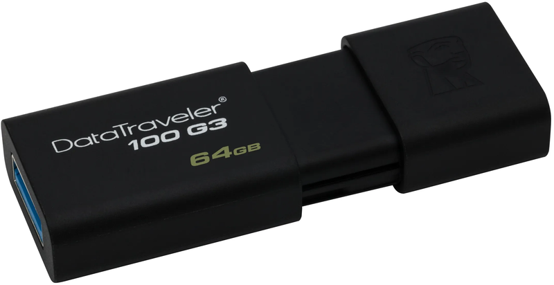 Флеш-пам'ять USB-Flash Kingston DataTraveler 100 G3 64GB (Black) DT100G3/64GB фото